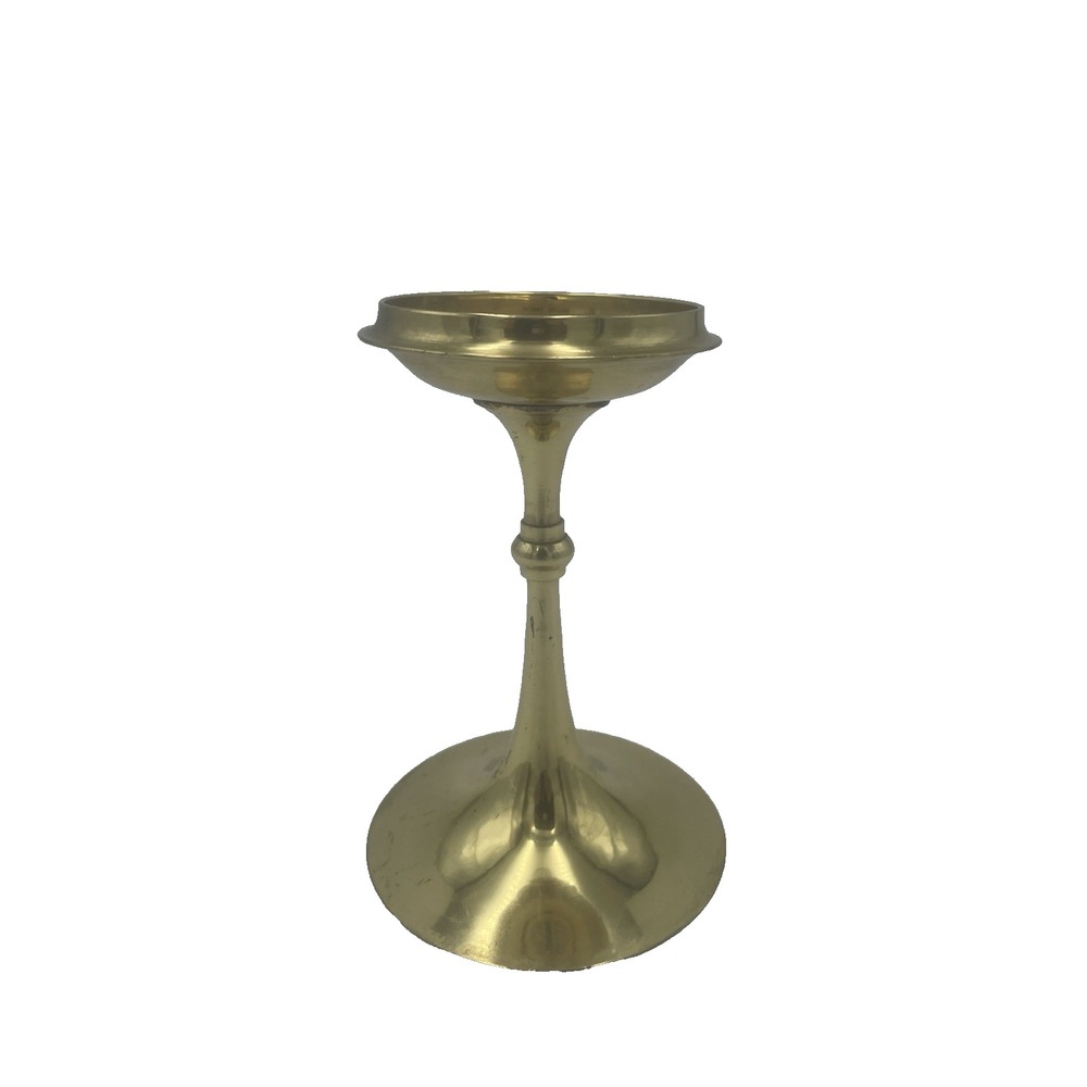 Vintage Brass Pillar Candle Holder Needle Top 6" Tall